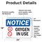 Signmission Oxygen In Use, 24 in W x Rectangle, Vinyl Decal OS-2PACK-NS-D-1824-L-16314 - alternate 3
